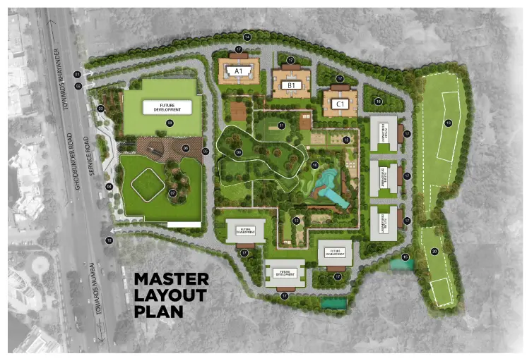Runwal 25Hr Life Master Plan Layout Manpada Thane West
